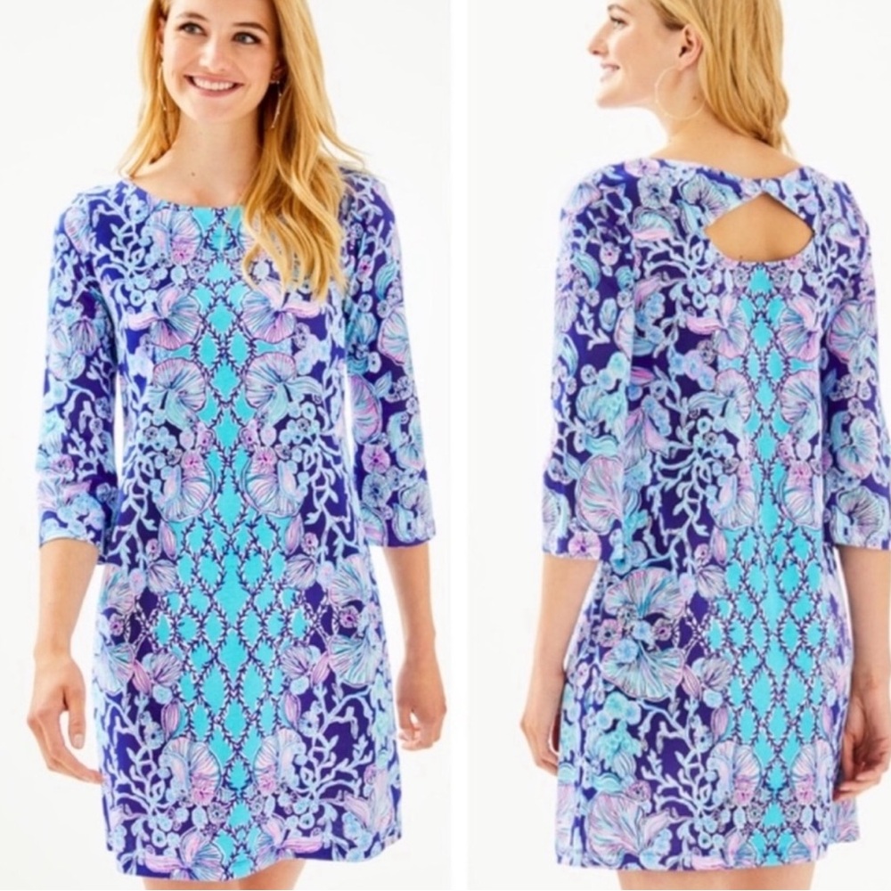 Lilly Pulitzer Bay Dress Lapis Lazuli Sz L NWT